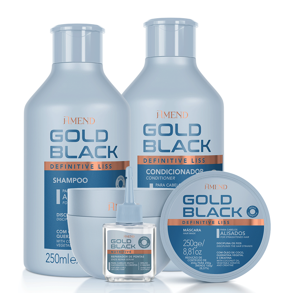 Kit Gold Black Efeito Liso | 4 produtos image number 0
